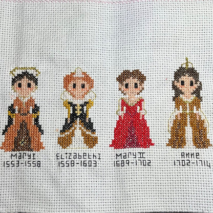 "Kings and Queens of England and United Kingdom" Cross Stitch DIY Kit